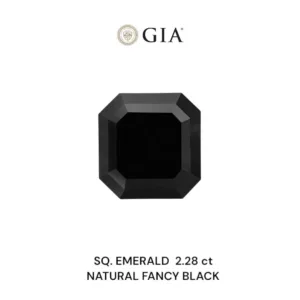 2.28 Carat Square Emerald Fancy Black VVS2 Natural Diamond
