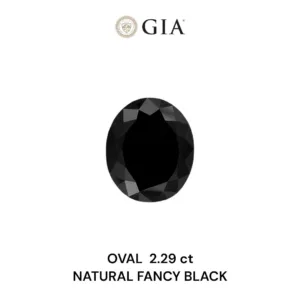 2.29 Carat Oval Fancy Black VVS2 Natural Diamond
