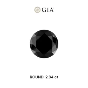 2.34 Carat Round Fancy Black VVS2 Natural Diamond