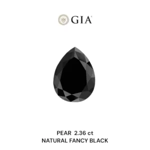 2.36 Carat Pear Fancy Black VVS2 Natural Diamond