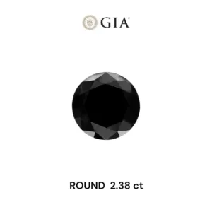 2.38 Carat Round Fancy Black VVS2 Natural Diamond