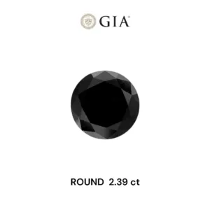 2.39 Carat Round Fancy Black VVS2 Natural Diamond