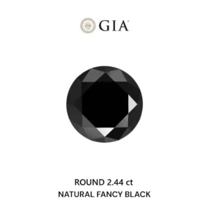 2.44 Carat Round Fancy Black VVS2 Natural Diamond