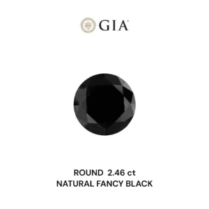 2.46 Carat Round Fancy Black VVS2 Natural Diamond