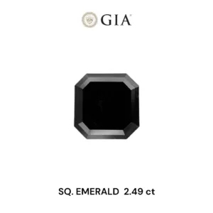 2.49 Carat Square Emerald Fancy Black VVS2 Natural Diamond