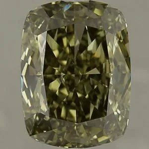 2.53 Carat Cushion Brilliant Fancy Dark Green VS1 Natural Diamond