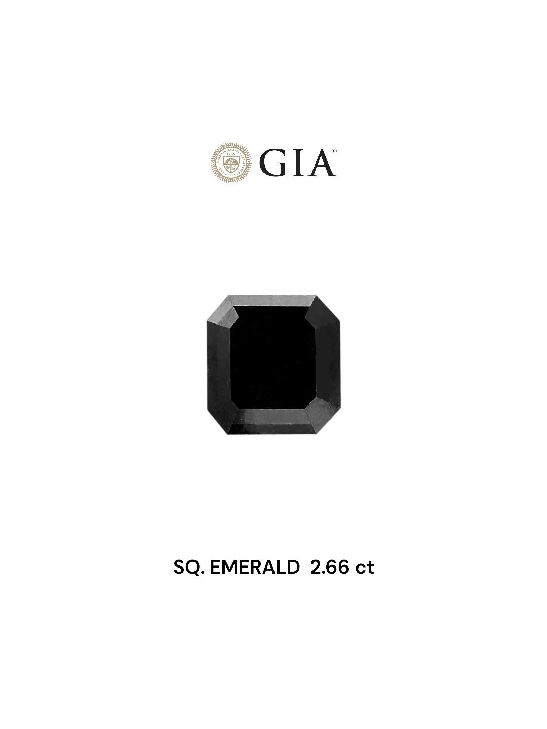 2.66 Carat Square Emerald Fancy Black VVS2 Natural Diamond 1 2.66 Carat Square Emerald Fancy Black VVS2 Natural Diamond
