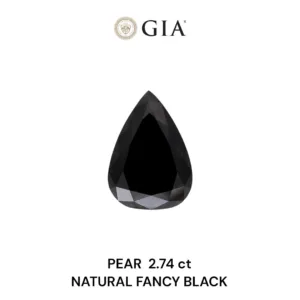 2.74 Carat Pear Fancy Black VVS2 Natural Diamond