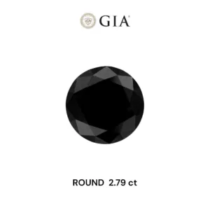 2.79 Carat Round Fancy Black VVS2 Natural Diamond