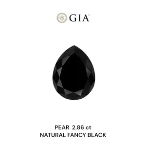 2.86 Carat Pear Fancy Black VVS2 Natural Diamond
