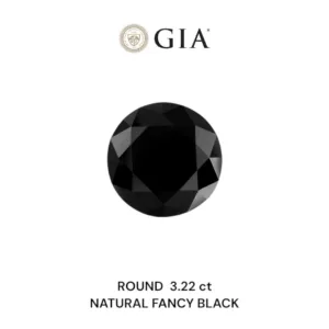 3.22 Carat Round Fancy Black VVS2 Natural Diamond