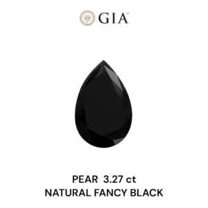 3.27 Carat Pear Fancy Black VVS2 Natural Diamond