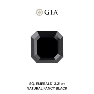 3.31 Carat Square Emerald Fancy Black VVS2 Natural Diamond