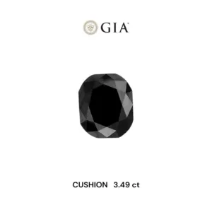 3.49 Carat Cushion Brilliant Fancy Black VVS2 Natural Diamond