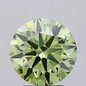 3.53 Carat Round Fancy Vivid Green VS2 Lab Diamond