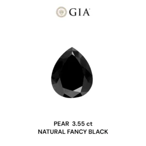 3.55 Carat Pear Fancy Black VVS2 Natural Diamond