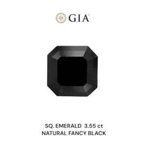 3.55 Carat Square Emerald Fancy Black VVS2 Natural Diamond