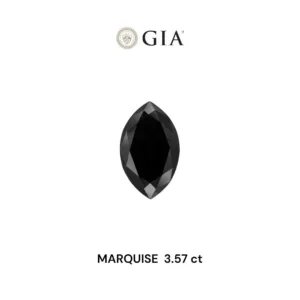 3.57 Carat Marquise Fancy Black VVS2 Natural Diamond