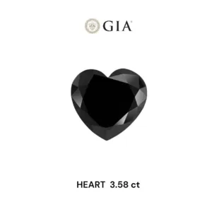 3.58 Carat Heart Fancy Black VVS2 Natural Diamond