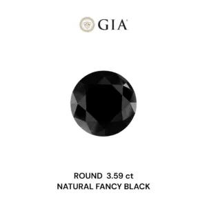 3.59 Carat Round Fancy Black VVS2 Natural Diamond