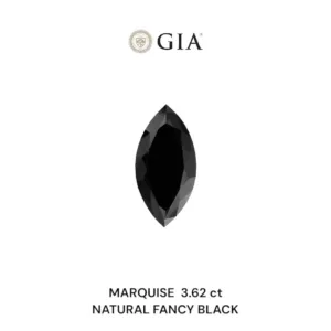 3.62 Carat Marquise Fancy Black VVS2 Natural Diamond
