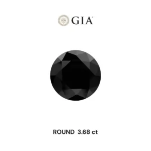 3.68 Carat Round Fancy Black VVS2 Natural Diamond