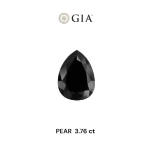 3.76 Carat Pear Fancy Black VVS2 Natural Diamond