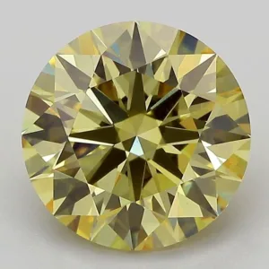 3.78 Carat Round Fancy Intense Yellow VS1 Lab Diamond