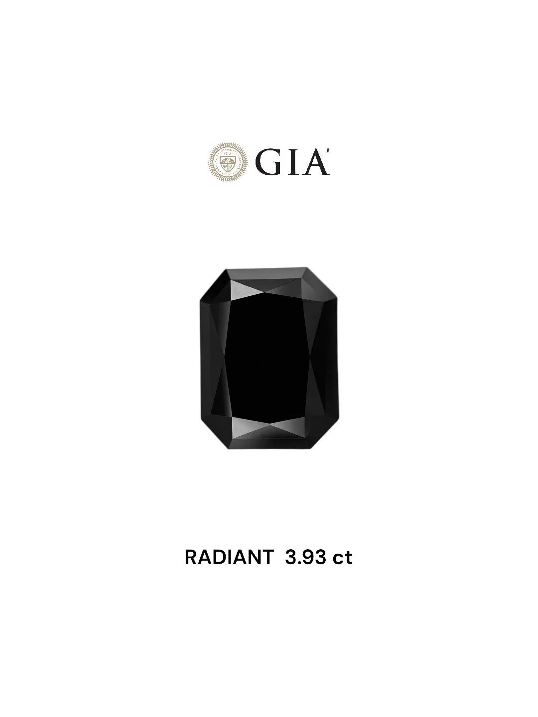 3.93 Carat Radiant Fancy Black VVS2 Natural Diamond 1 3.93 Carat Radiant Fancy Black VVS2 Natural Diamond