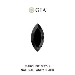 3.97 Carat Marquise Fancy Black VVS2 Natural Diamond
