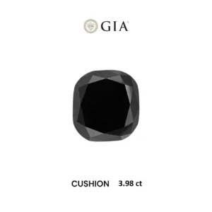 3.98 Carat Cushion Brilliant Fancy Black VVS2 Natural Diamond