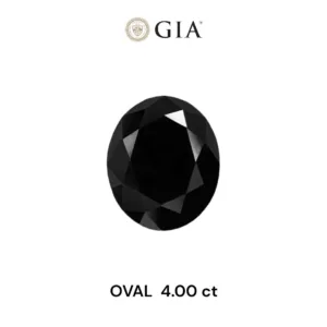 4 Carat Oval Fancy Black VVS2 Natural Diamond