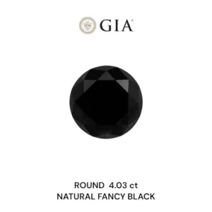 4.03 Carat Round Fancy Black VVS2 Natural Diamond