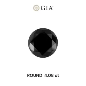 4.08 Carat Round Fancy Black VVS2 Natural Diamond