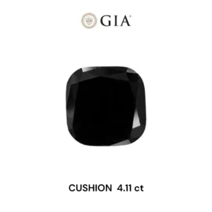 4.11 Carat Cushion Brilliant Fancy Black VVS2 Natural Diamond
