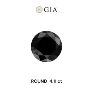 4.11 Carat Round Fancy Black VVS2 Natural Diamond