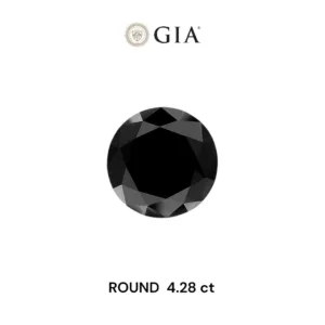 4.28 Carat Round Fancy Black VVS2 Natural Diamond