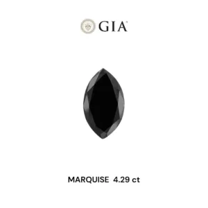 4.29 Carat Marquise Fancy Black VVS2 Natural Diamond