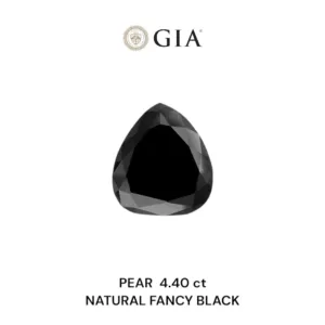 4.4 Carat Pear Fancy Black VVS2 Natural Diamond