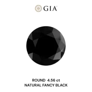 4.56 Carat Round Fancy Black VVS2 Natural Diamond