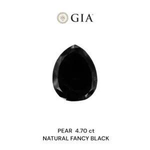 4.7 Carat Pear Fancy Black VVS2 Natural Diamond