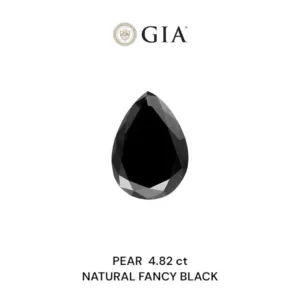 4.82 Carat Pear Fancy Black VVS2 Natural Diamond