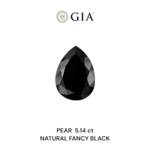 5.14 Carat Pear Fancy Black VVS2 Natural Diamond