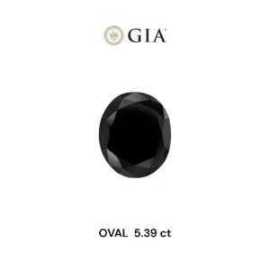 5.39 Carat Oval Fancy Black VVS2 Natural Diamond
