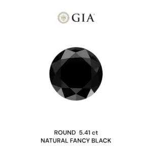 5.41 Carat Round Fancy Black VVS2 Natural Diamond
