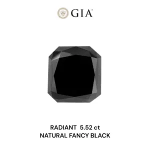 5.52 Carat Radiant Fancy Black VVS2 Natural Diamond