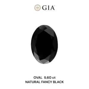 5.6 Carat Oval Fancy Black VVS2 Natural Diamond