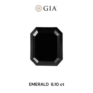 6.1 Carat Emerald Fancy Black VVS2 Natural Diamond