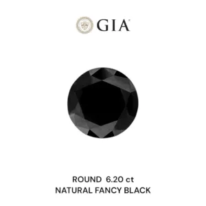 6.2 Carat Round Fancy Black VVS2 Natural Diamond