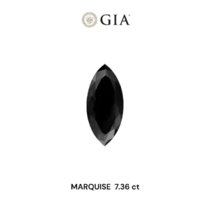 7.36 Carat Marquise Fancy Black VVS2 Natural Diamond